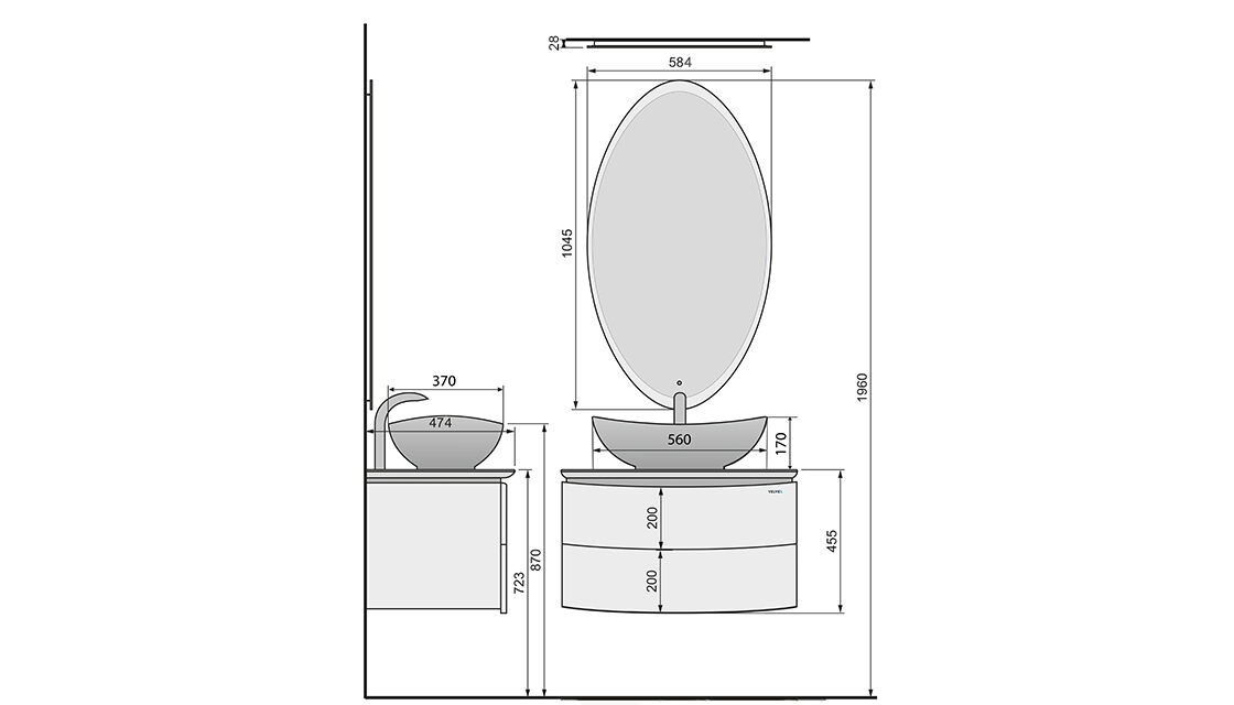 Зеркало Luna 60